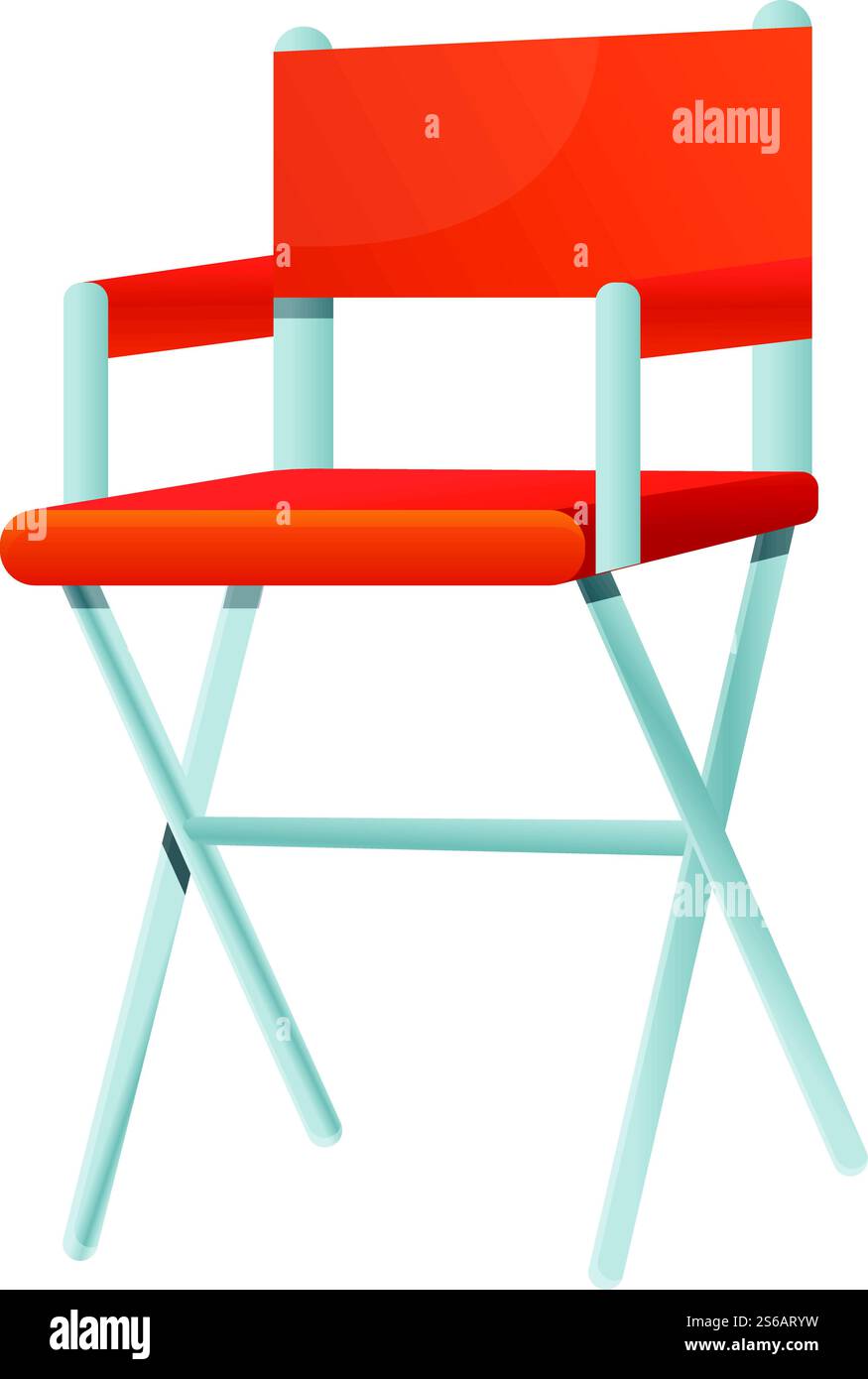 Icona della direzione. Cartone animato dell'icona vettoriale della sedia regista per il web design isolato su sfondo bianco. Icona della sedia Director, stile cartone animato Illustrazione Vettoriale