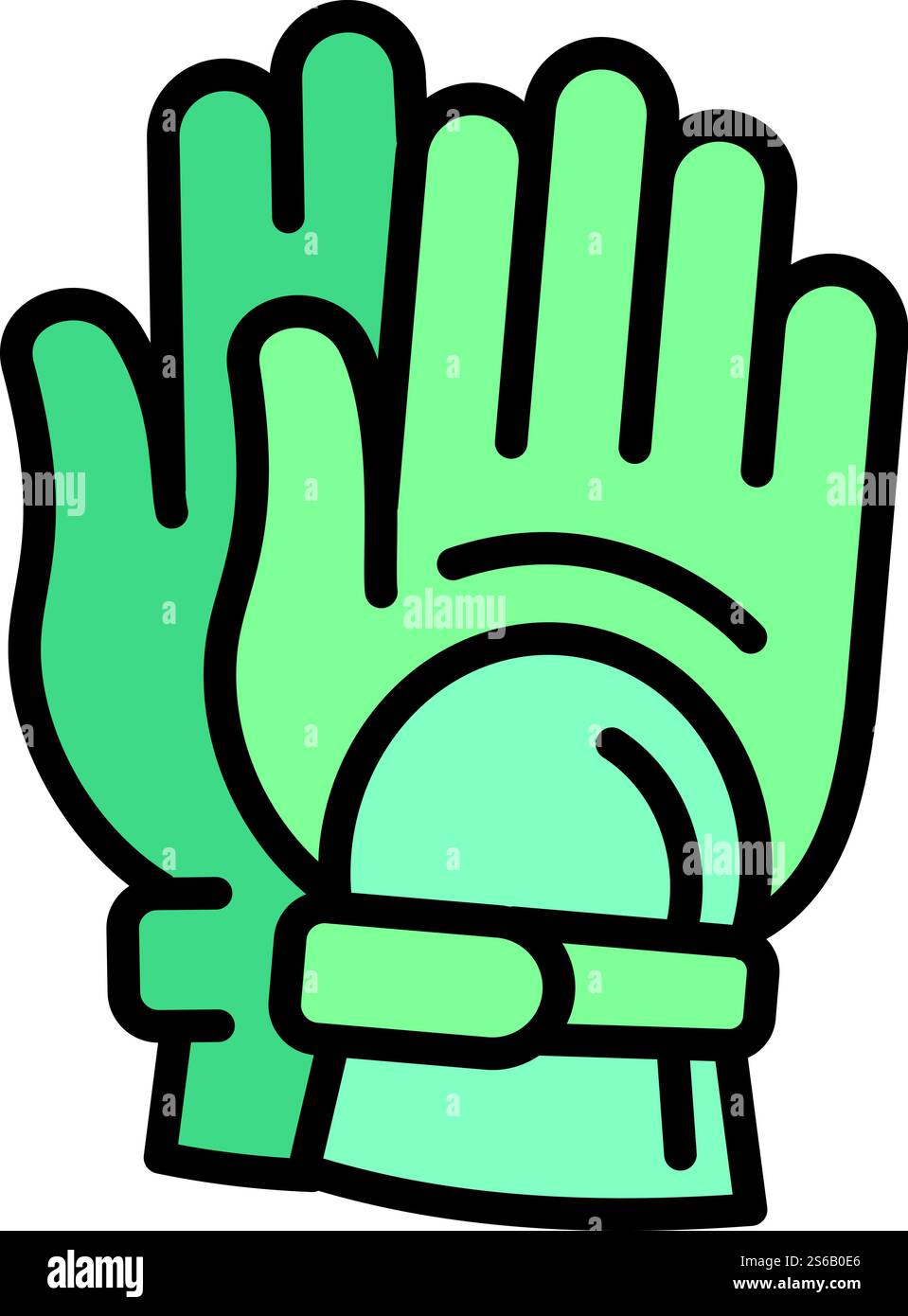 Icona dei guanti da immersione. Icona vettoriale dei guanti da immersione per il design Web isolata su sfondo bianco. Icona dei guanti da immersione, stile del contorno Illustrazione Vettoriale