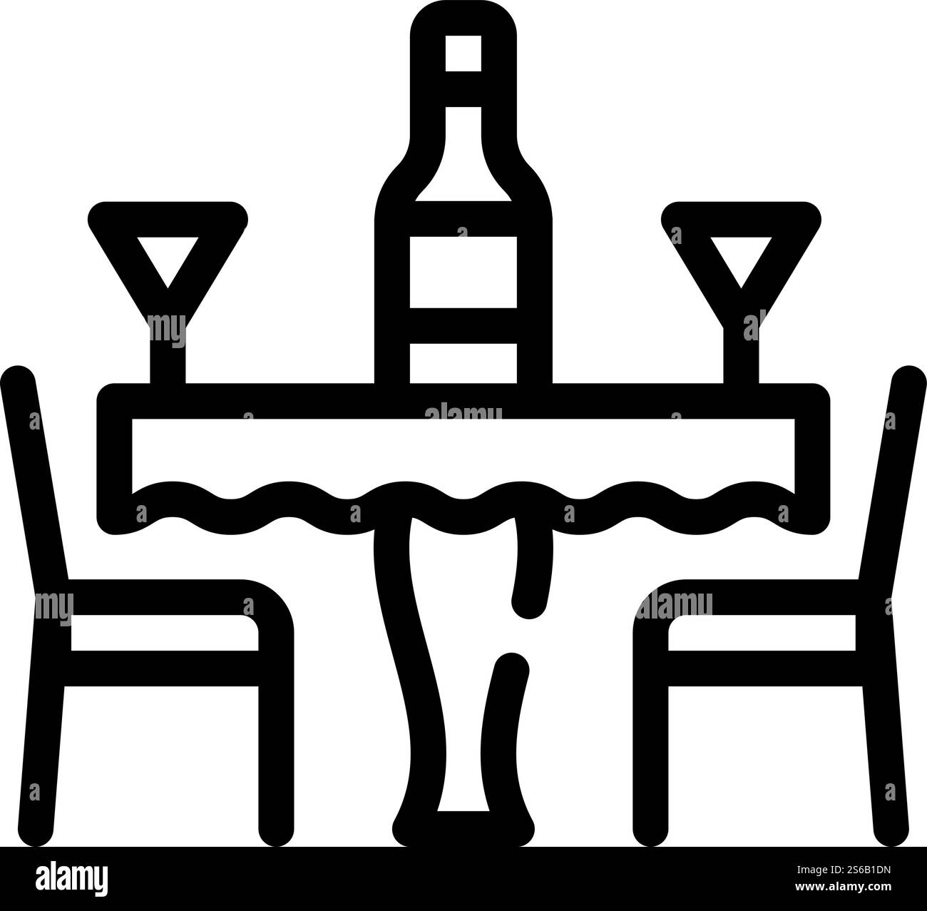 serata romantica ristorante line icon vector. cartellone romantico per il ristorante. illustrazione nera del simbolo del contorno isolato. illustrazione vettoriale dell'icona della linea del ristorante serale romantica Illustrazione Vettoriale