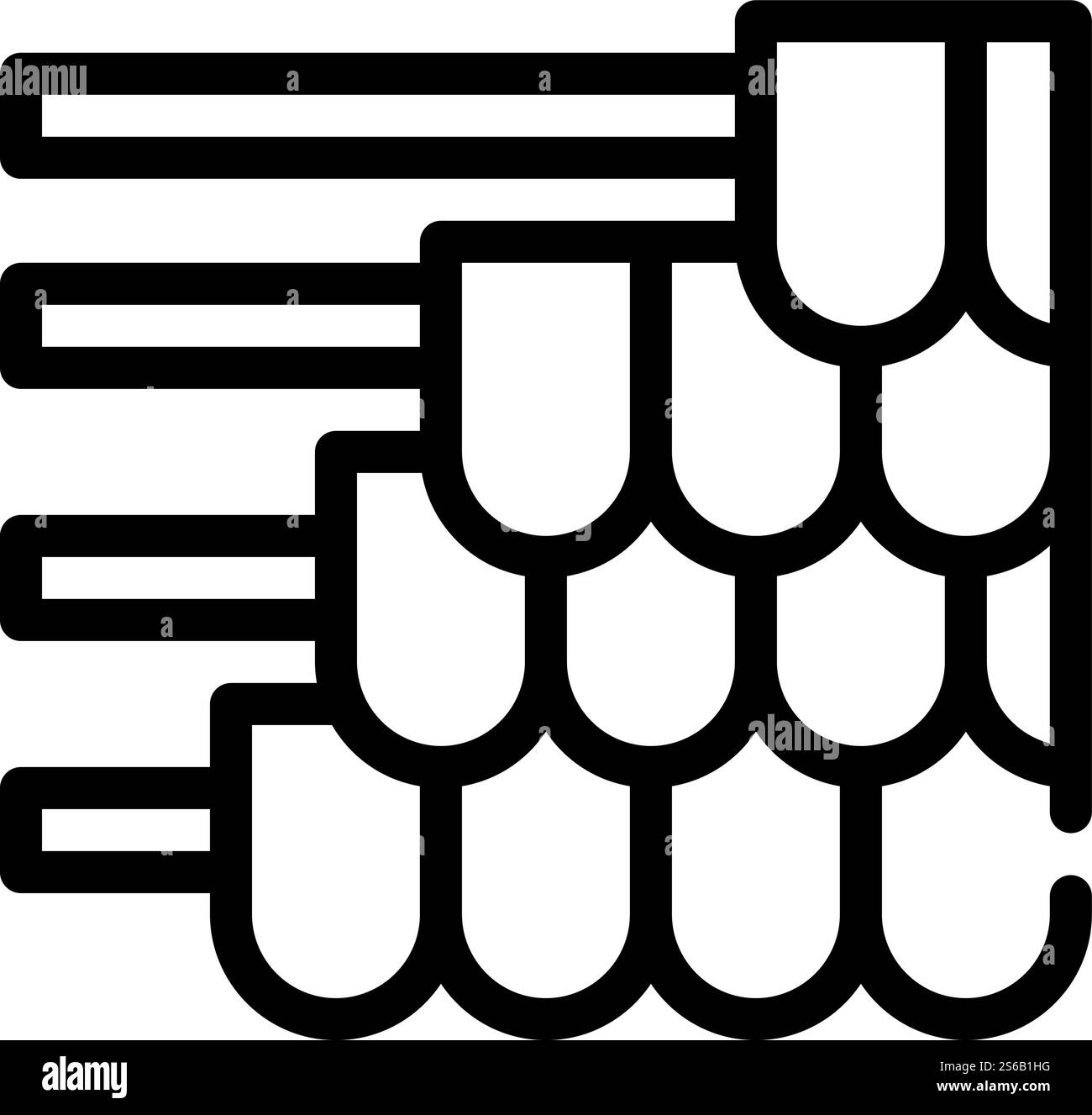 vettore icona linea copertura tetto. cartello di copertura del tetto. illustrazione nera del simbolo del contorno isolato. illustrazione vettoriale dell'icona della linea di copertura del tetto Illustrazione Vettoriale