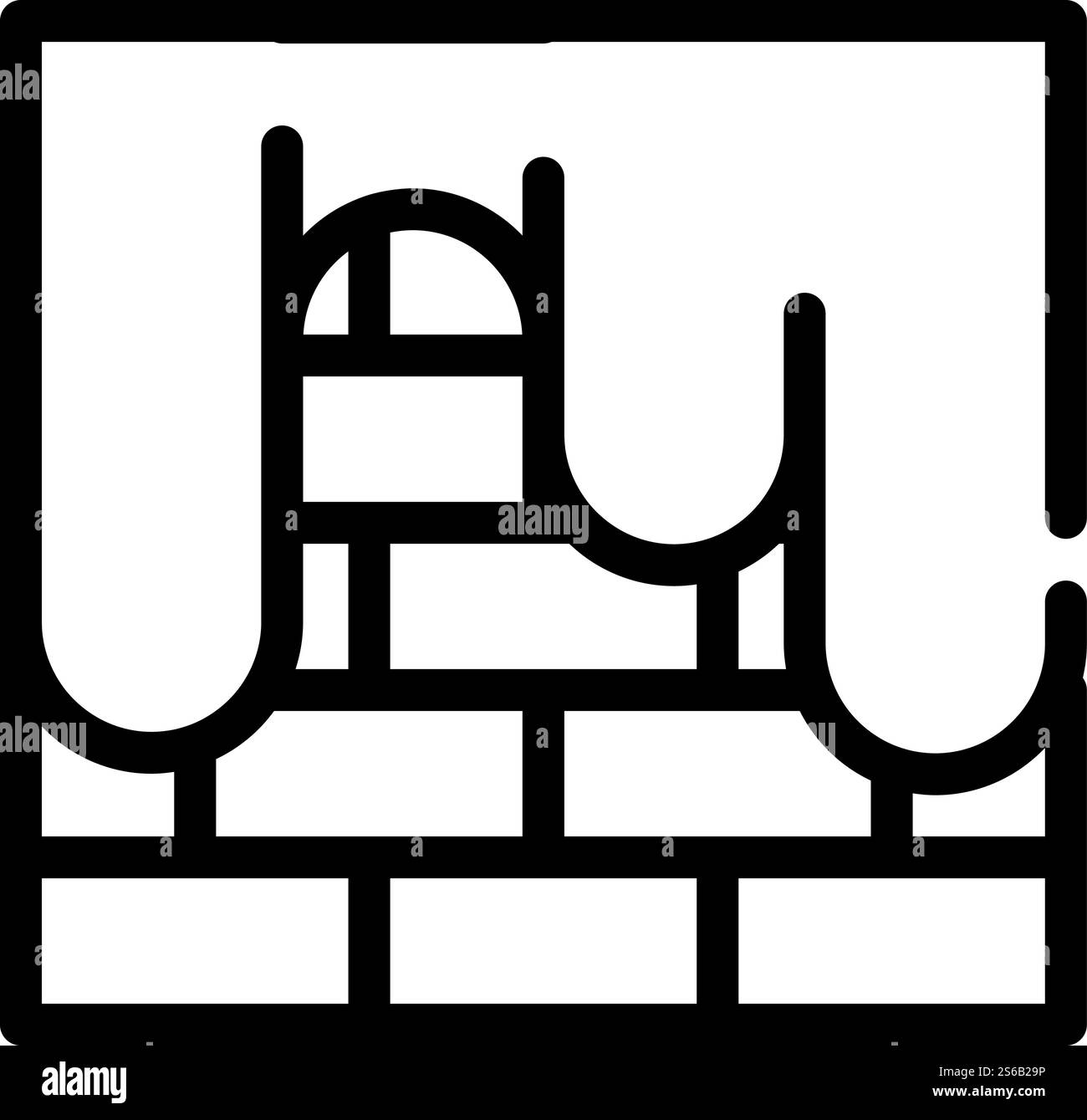 dipingere il vettore dell'icona della linea della parete del mattone. dipingere il cartello murale in mattoni. illustrazione nera del simbolo del contorno isolato. illustrazione vettoriale dell'icona della linea della parete del mattone Illustrazione Vettoriale