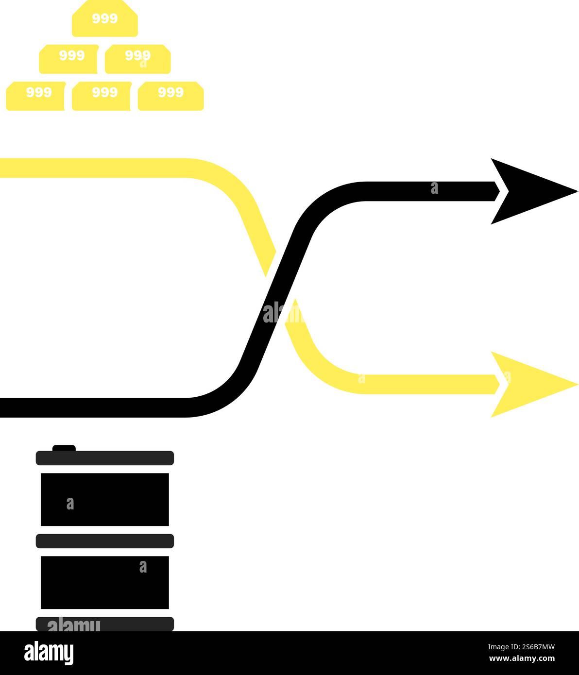 Icona della tabella di confronto dell'oro e dell'olio. Design a colori piatti. Illustrazione vettoriale. Illustrazione Vettoriale