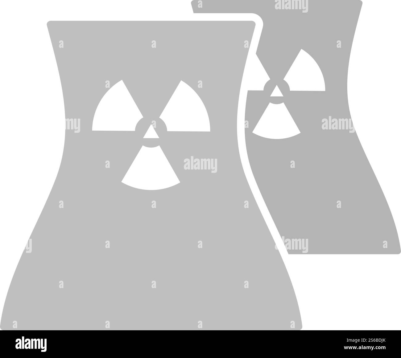Icona della stazione nucleare. Design a colori piatti. Illustrazione vettoriale. Illustrazione Vettoriale