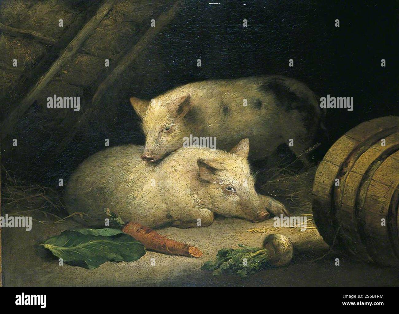 George Morland (1763-1804) - maiali Foto Stock