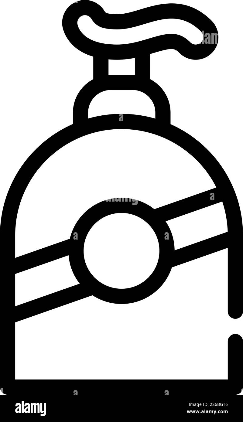 vettore dell'icona della linea del flacone della pompa della protezione solare. cartello del flacone della crema solare. illustrazione nera del simbolo del contorno isolato. illustrazione vettoriale dell'icona della linea del flacone della pompa della protezione solare Illustrazione Vettoriale