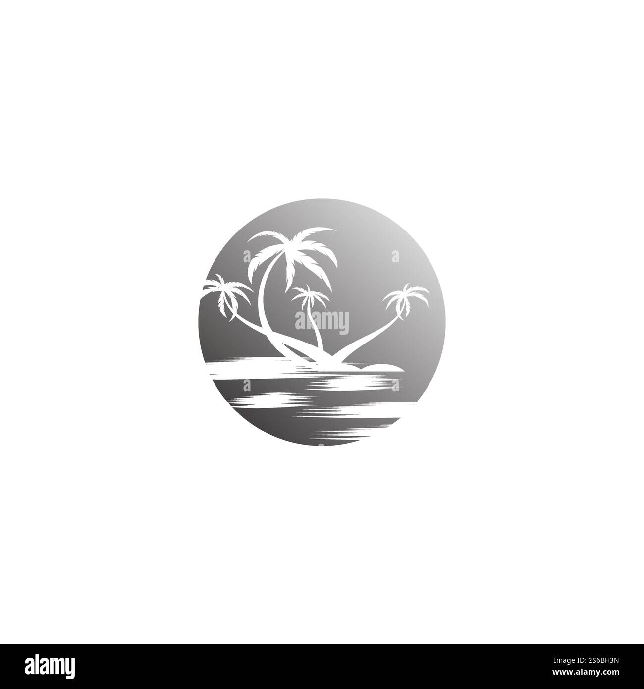 Palm tree estate modello logo illustrazione vettoriale Illustrazione Vettoriale