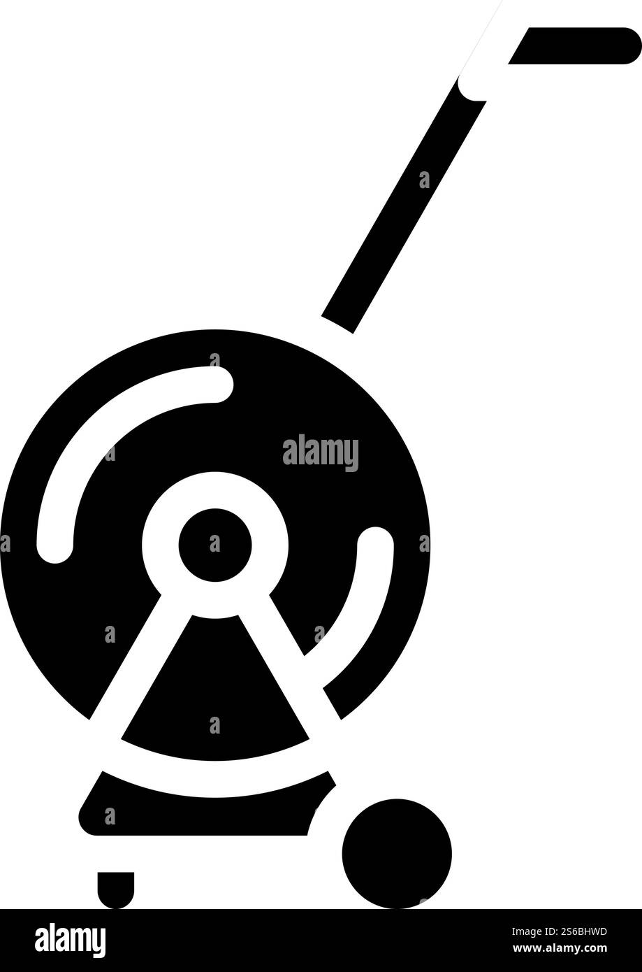 vettore icona glifo rullo attrezzatura di irrigazione. cartello rotolamento attrezzatura irrigazione. illustrazione nera del simbolo del contorno isolato. illustrazione del vettore dell'icona del glifo del rullo dell'attrezzatura di irrigazione Illustrazione Vettoriale