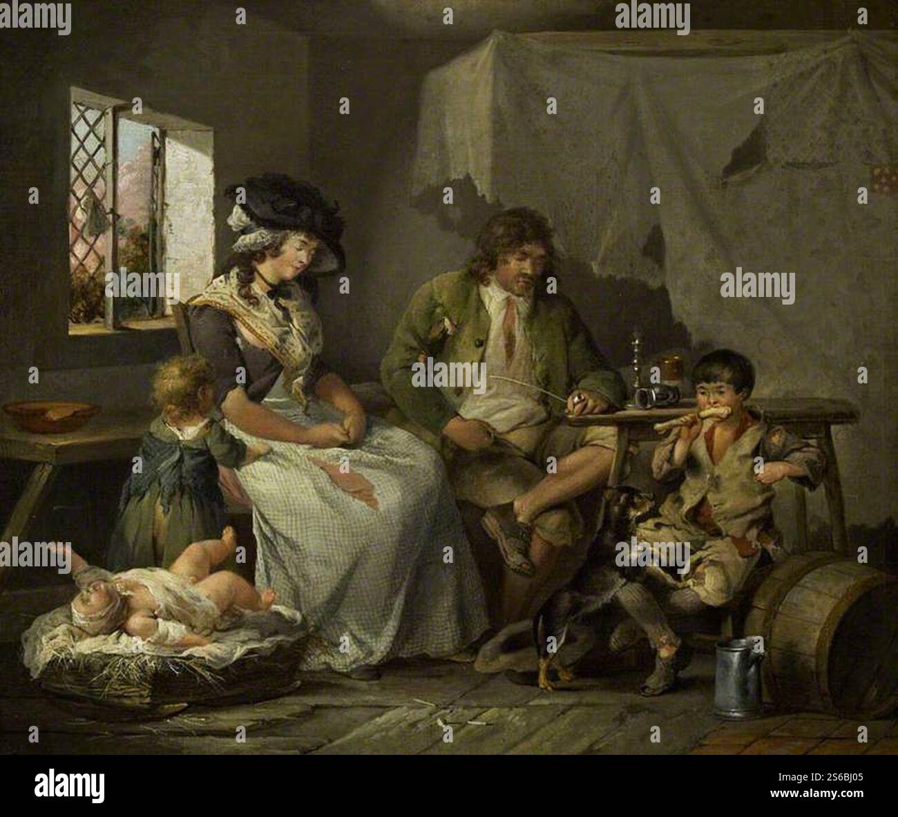 George Morland (1763-1804) - la miserie dell'ozio Foto Stock