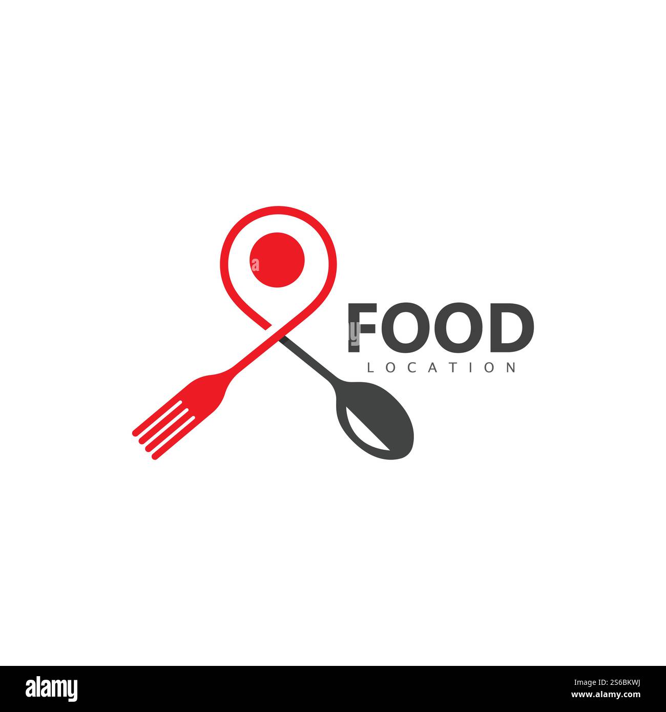 Modello di progettazione del logo Food Location Illustrazione Vettoriale