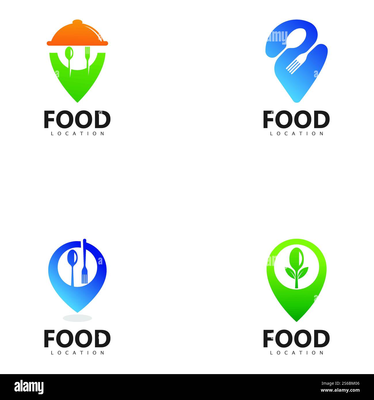 Modello di progettazione del logo Food Location Illustrazione Vettoriale