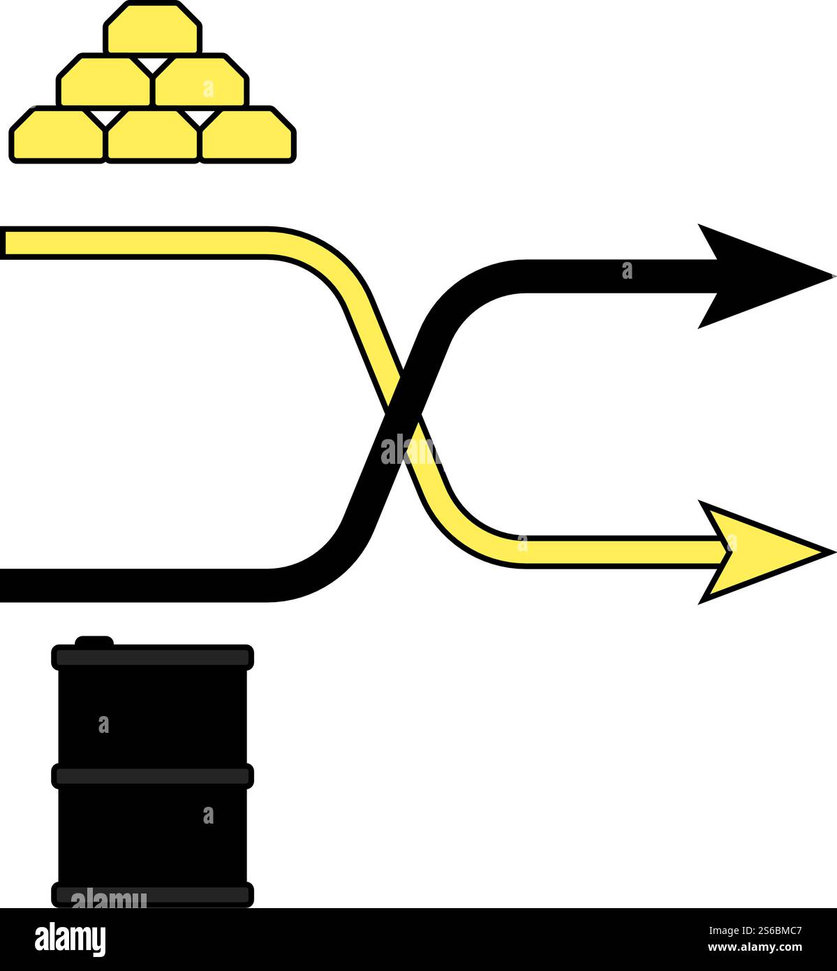 Icona della tabella di confronto dell'oro e dell'olio. Contorno modificabile con disegno riempimento colore. Illustrazione vettoriale. Illustrazione Vettoriale