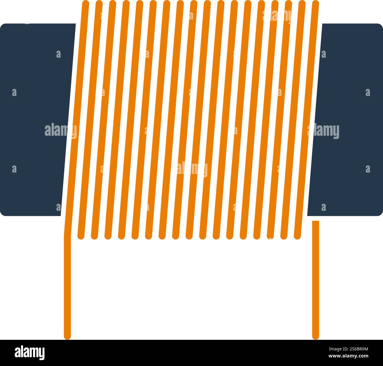 Icona bobina induttore. Design a colori piatti. Illustrazione vettoriale. Illustrazione Vettoriale