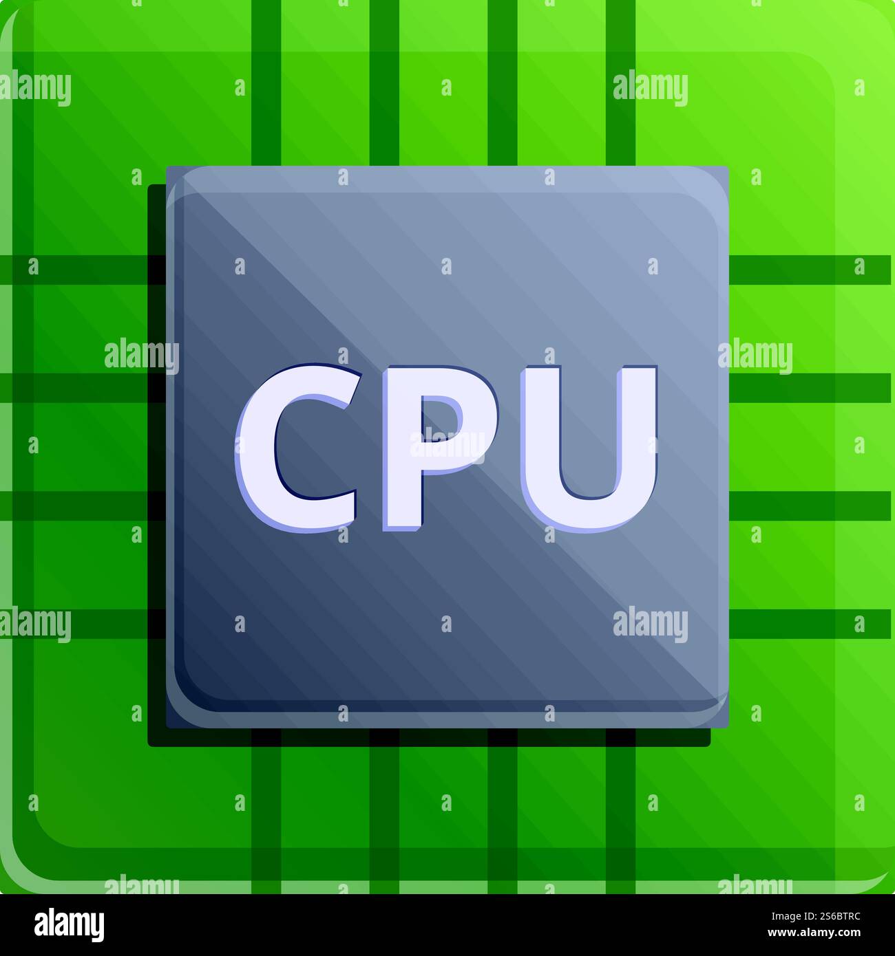 Icona processore CPU. Cartoon dell'icona vettoriale del processore cpu per la progettazione Web isolato su sfondo bianco. Icona del processore CPU, stile cartone animato Illustrazione Vettoriale