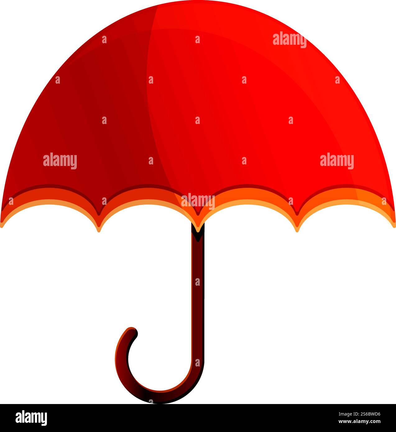 Icona ombrello rosso per la festa autunnale. Cartone animato dell'icona vettoriale ombrello rosso della festa autunnale per il web design isolato su sfondo bianco. Icona ombrello rosso per feste autunnali, stile cartone animato Illustrazione Vettoriale