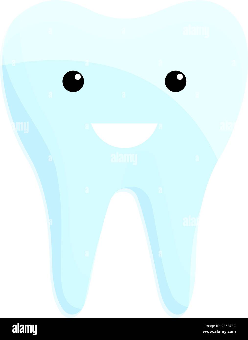 Icona del dente del sorriso. Cartoni animati dell'icona vettoriale del dente del sorriso per il web design isolato su sfondo bianco. Icona del dente del sorriso, stile cartoni animati Illustrazione Vettoriale