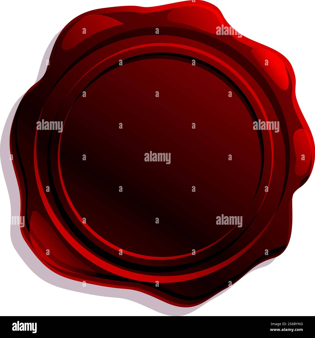 Simbolo del sigillo in cera per corrispondenza. Cartone animato dell'icona vettoriale di sigillo in cera per il disegno Web isolato su sfondo bianco. Simbolo di sigillo in cera per cartolina, stile cartone animato Illustrazione Vettoriale