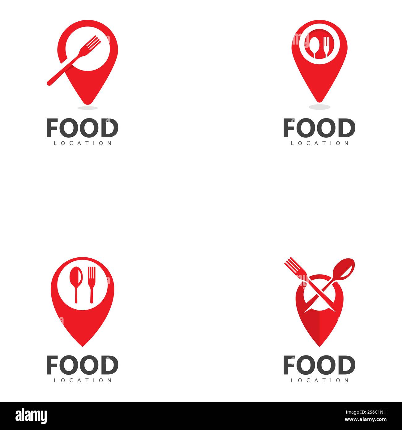 Modello di progettazione del logo Food Location Illustrazione Vettoriale