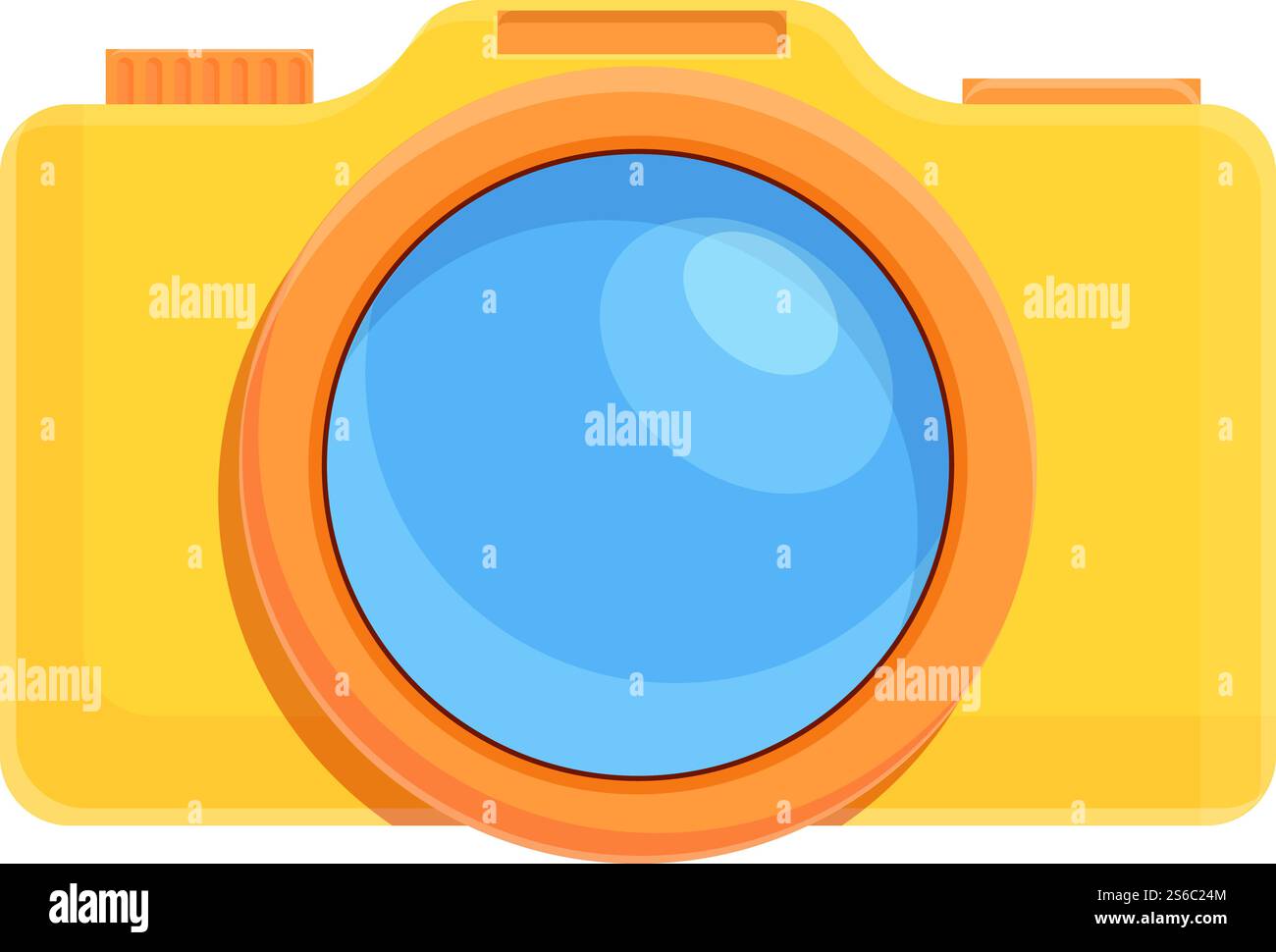 Icona della fotocamera subacquea estiva. Cartone animato dell'icona vettoriale estiva della fotocamera subacquea per il web design isolato su sfondo bianco. Icona della fotocamera subacquea estiva, stile cartone animato Illustrazione Vettoriale