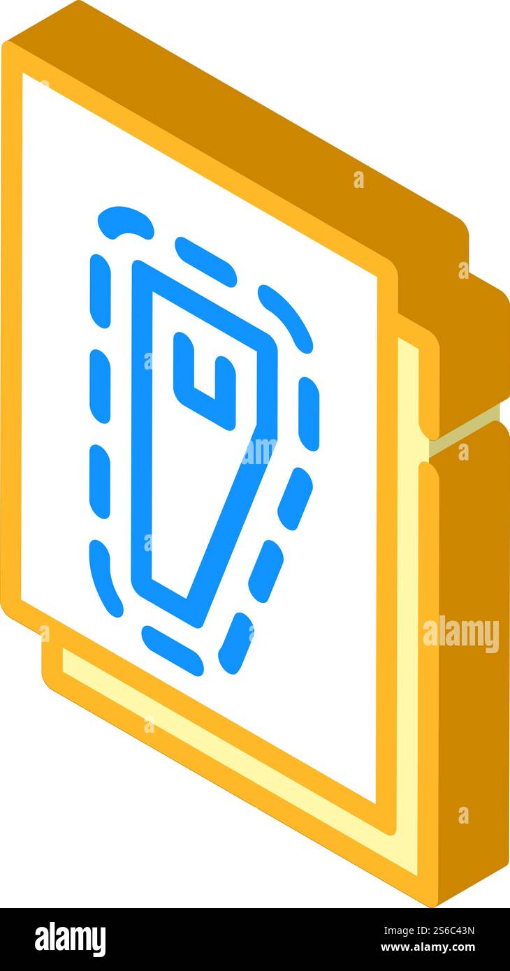 vettore icona isometrico modello di cucitura. segno del modello di cucito. illustrazione del simbolo isolato. illustrazione del segno vettoriale dell'icona isometrica del modello di cucito Illustrazione Vettoriale