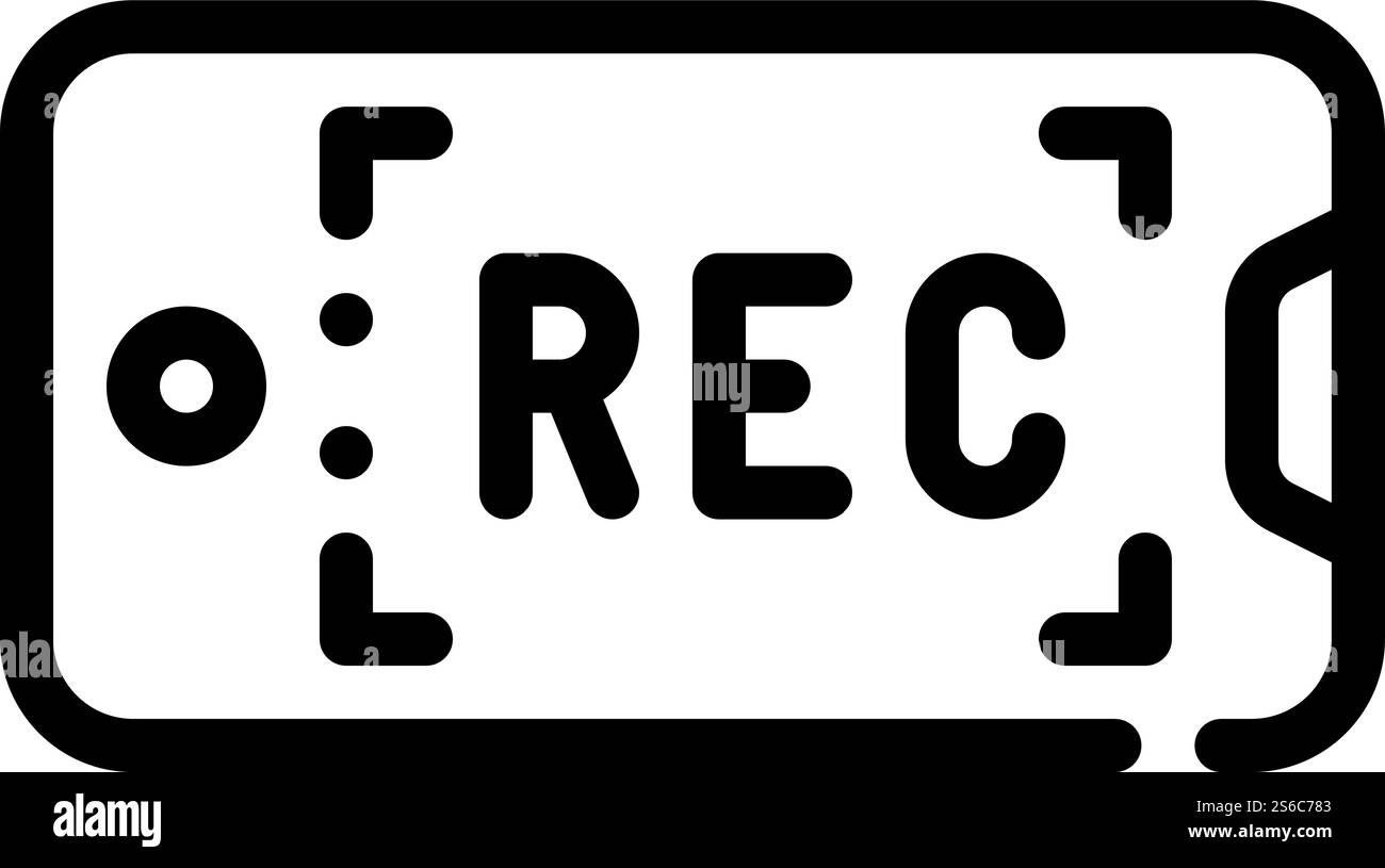 vettore icona linea videocamera telefono. segnale videocamera telefono. illustrazione nera del simbolo del contorno isolato. illustrazione vettoriale dell'icona della linea della videocamera del telefono Illustrazione Vettoriale