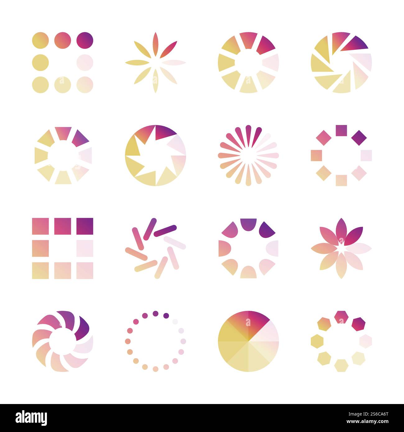 Raccolta degli indicatori di carico. Icone di caricamento vettoriale isolate su sfondo bianco. Avanzamento download e caricamento, illustrazione dello stato rotondo del caricatore. Raccolta degli indicatori di carico. Icone di caricamento vettoriale isolate su sfondo bianco Illustrazione Vettoriale