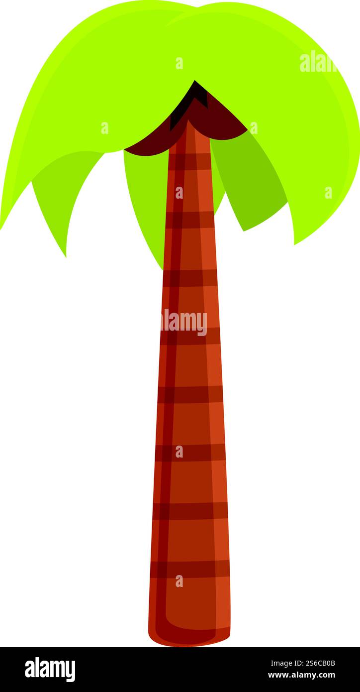 Icona di palma tropicale. Cartoni animati di un'icona vettoriale di palma tropicale per il web design isolato su sfondo bianco. Icona di palma tropicale, stile cartoni animati Illustrazione Vettoriale
