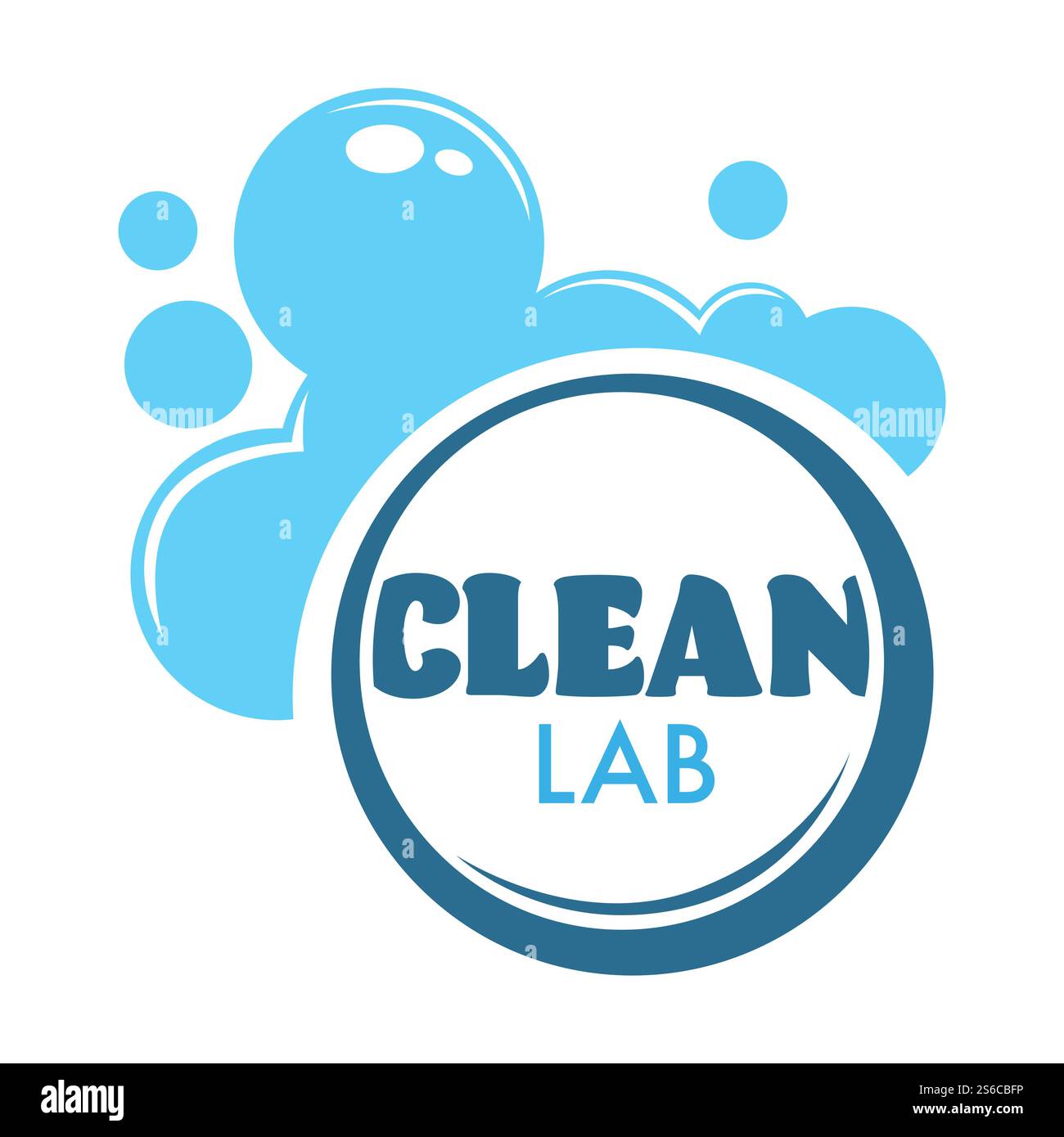 Bolle e schiuma icona isolata lavanderia, vestiti, detersivo, vettore di lavaggio, pulizia della casa, pulizia e igiene, pulizia degli indumenti, lavanderia automatica, emblema o logo, lavori domestici. Lavanderia, schiuma club pulita e detersivo per bolle Illustrazione Vettoriale