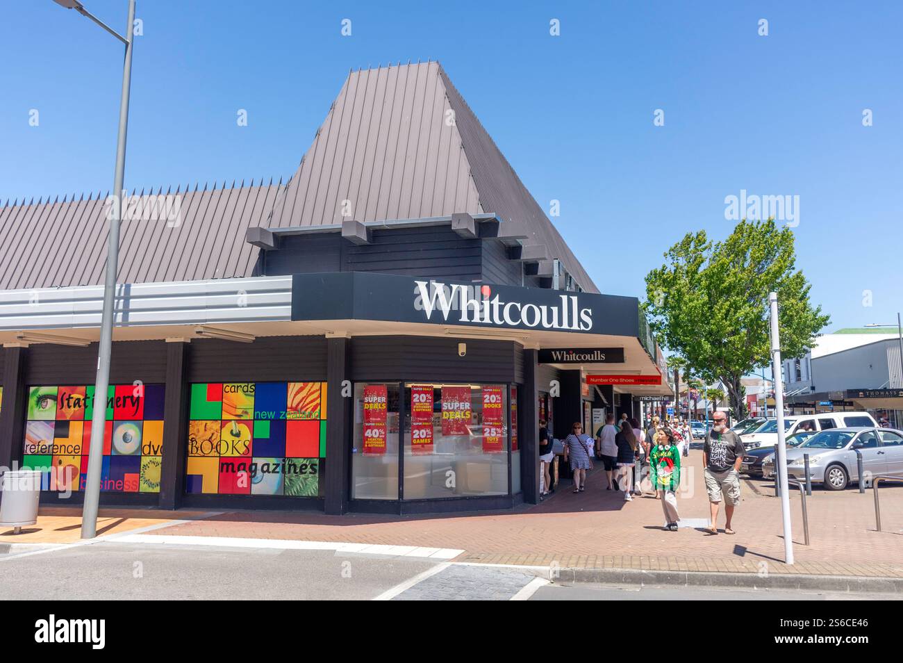 Libreria Whitcoulls, Market Street, Blenheim (Waiharakeke), Marlborough Region, South Island, nuova Zelanda Foto Stock
