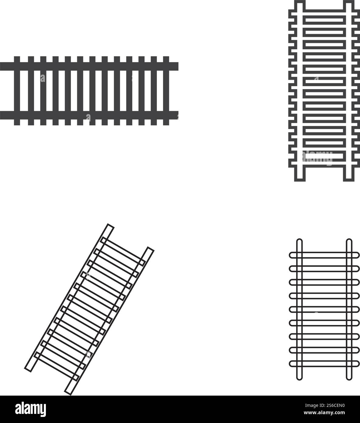 Icona ferroviaria illustrazione vettore di design piatto Illustrazione Vettoriale