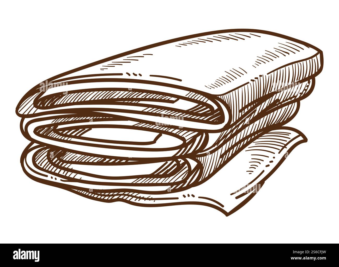 Pile di tessuti o tessuti, sartoria o atelier, vettore di schizzo isolato. Indumenti per la creazione o la riparazione di materiali, seta e cotone. Abbigliamento fatto a mano, abbigliamento sartoriale o abbigliamento di alta moda. Negozio di sartoria o atelier, tessuti o schizzi isolati di pile tessili Illustrazione Vettoriale