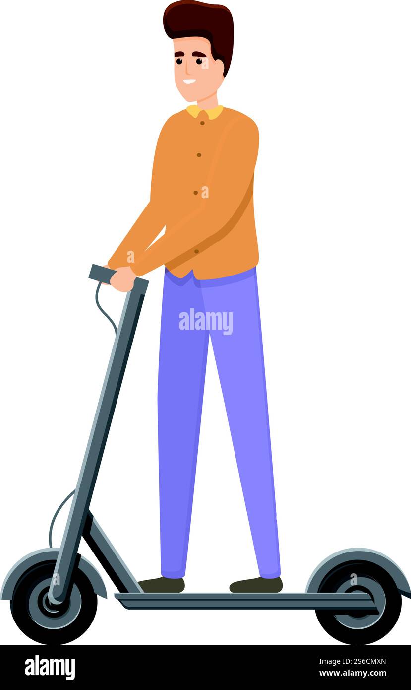 Icona scooter elettrico bilanciato. Cartone animato dell'icona vettoriale dello scooter elettrico Balance per il web design isolato su sfondo bianco. Bilanciare l'icona dello scooter elettrico, lo stile dei cartoni animati Illustrazione Vettoriale