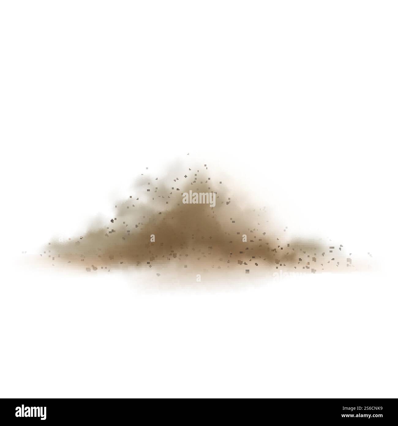 Particelle di polvere grani del vettore di esplosione di sabbia. Sea Coast Natural Beach Sandy Dust, effetto Desert Wind Splash. Illustrazione 3d realistica del modello di trama per l'inquinamento ambientale del fumo d'aria. Particelle di polvere grani del vettore di esplosione di sabbia Illustrazione Vettoriale