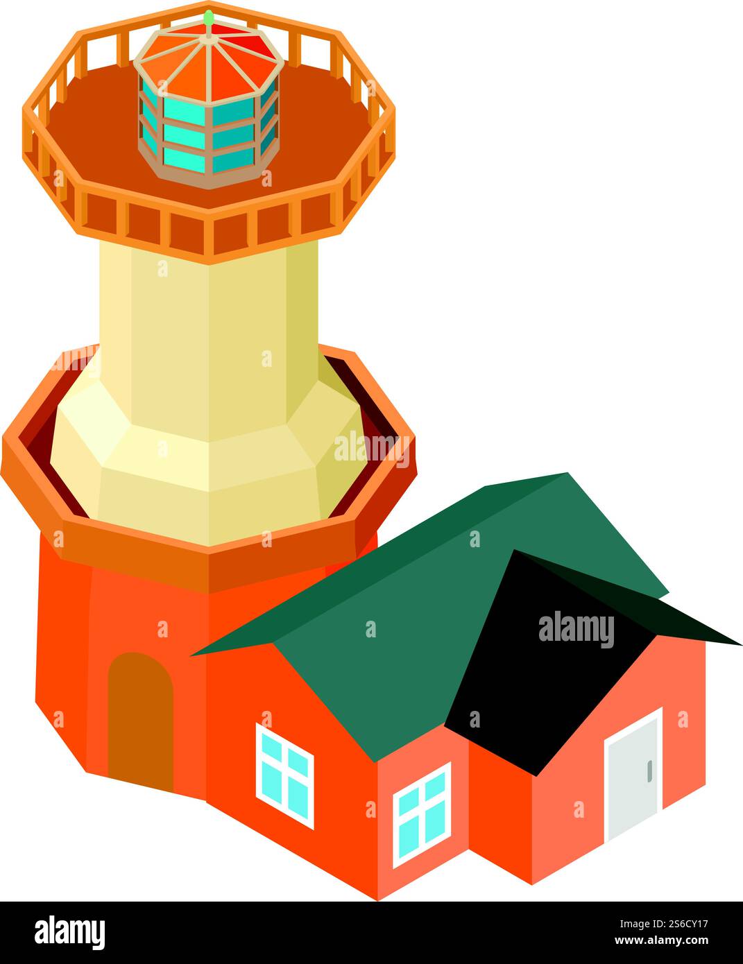 Grande icona del faro. Illustrazione isometrica dell'icona vettoriale del faro grande per il Web. Grande icona del faro, stile isometrico Illustrazione Vettoriale