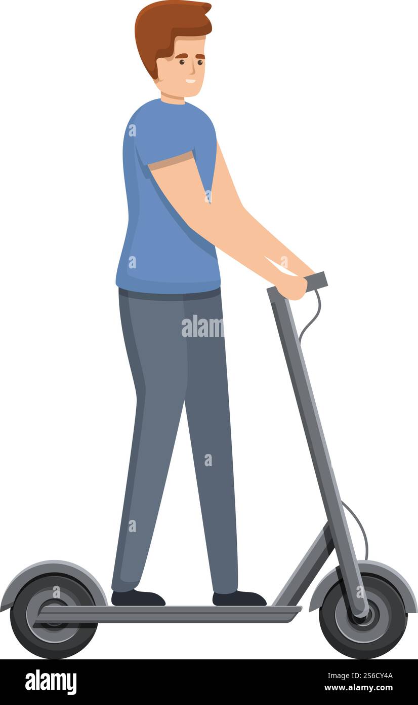 Icona di uno scooter elettrico moderno. Cartone animato dell'icona vettoriale di uno scooter elettrico moderno per il web design isolato su sfondo bianco. Icona di uno scooter elettrico moderno, stile cartoni animati Illustrazione Vettoriale