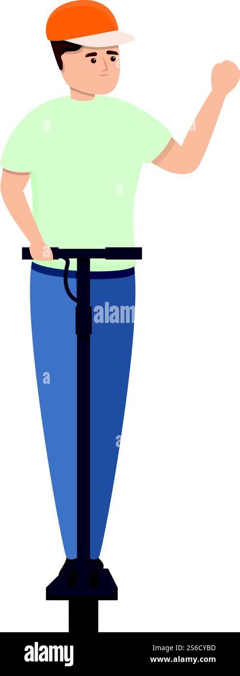 Icona bambino su scooter elettrico. Cartoni animati di Kid on Electric scooter Vector icona per il web design isolata su sfondo bianco. Icona di uno scooter elettrico, stile cartoni animati Illustrazione Vettoriale