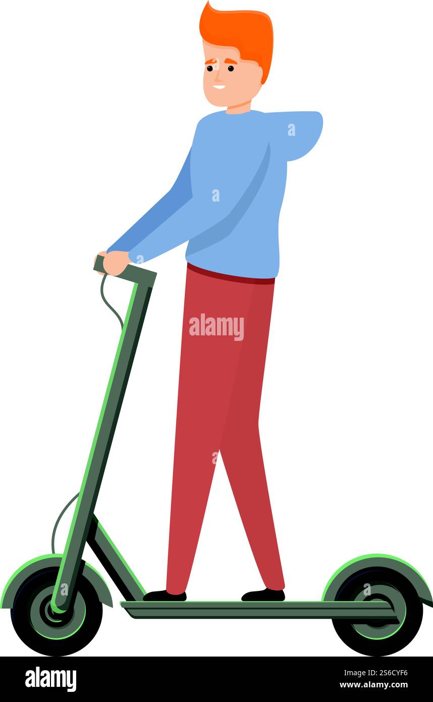 Icona di uno scooter elettrico da città. Cartoni animati dell'icona vettoriale dello scooter elettrico cittadino per il web design isolato su sfondo bianco. Icona dello scooter elettrico cittadino, stile cartoni animati Illustrazione Vettoriale