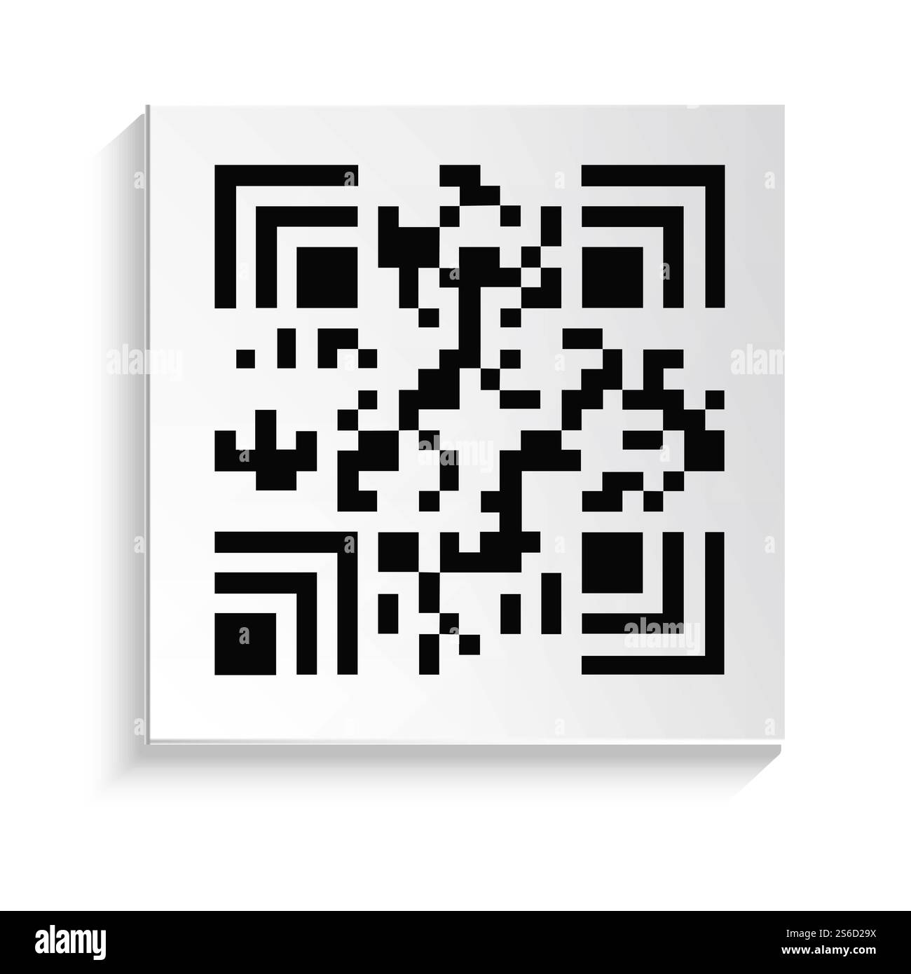 Adesivo dei prodotti con codice cifrato o numero di serie, vettore icona isolato del codice QR. Codice di scansione del supermercato, codice segreto, elemento di prezzo. Etichetta in bianco e nero e informazioni o dati industriali nascosti. Icona del codice QR isolato, etichetta del prodotto con numero di serie nascosto Illustrazione Vettoriale