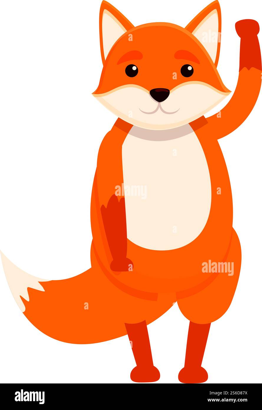 Fox Say ciao, icona. Cartoon of Fox Say ciao icona vettoriale per il web design isolata su sfondo bianco. Fox Say ciao icona, stile cartone animato Illustrazione Vettoriale