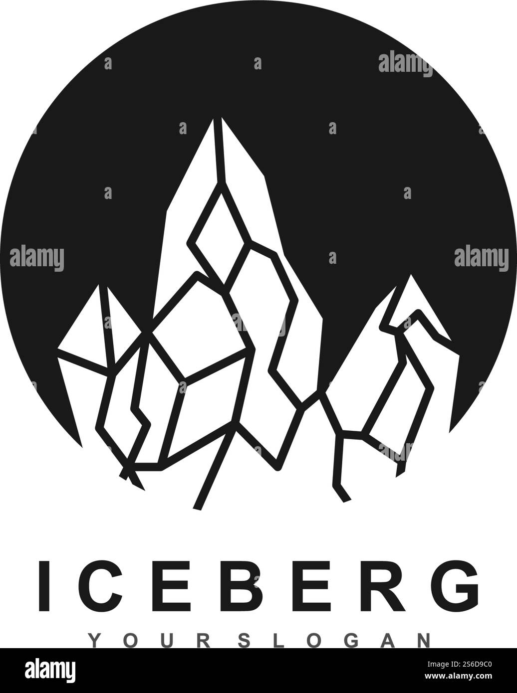 Disegno vettoriale del logo dell'illustrazione iceberg Illustrazione Vettoriale