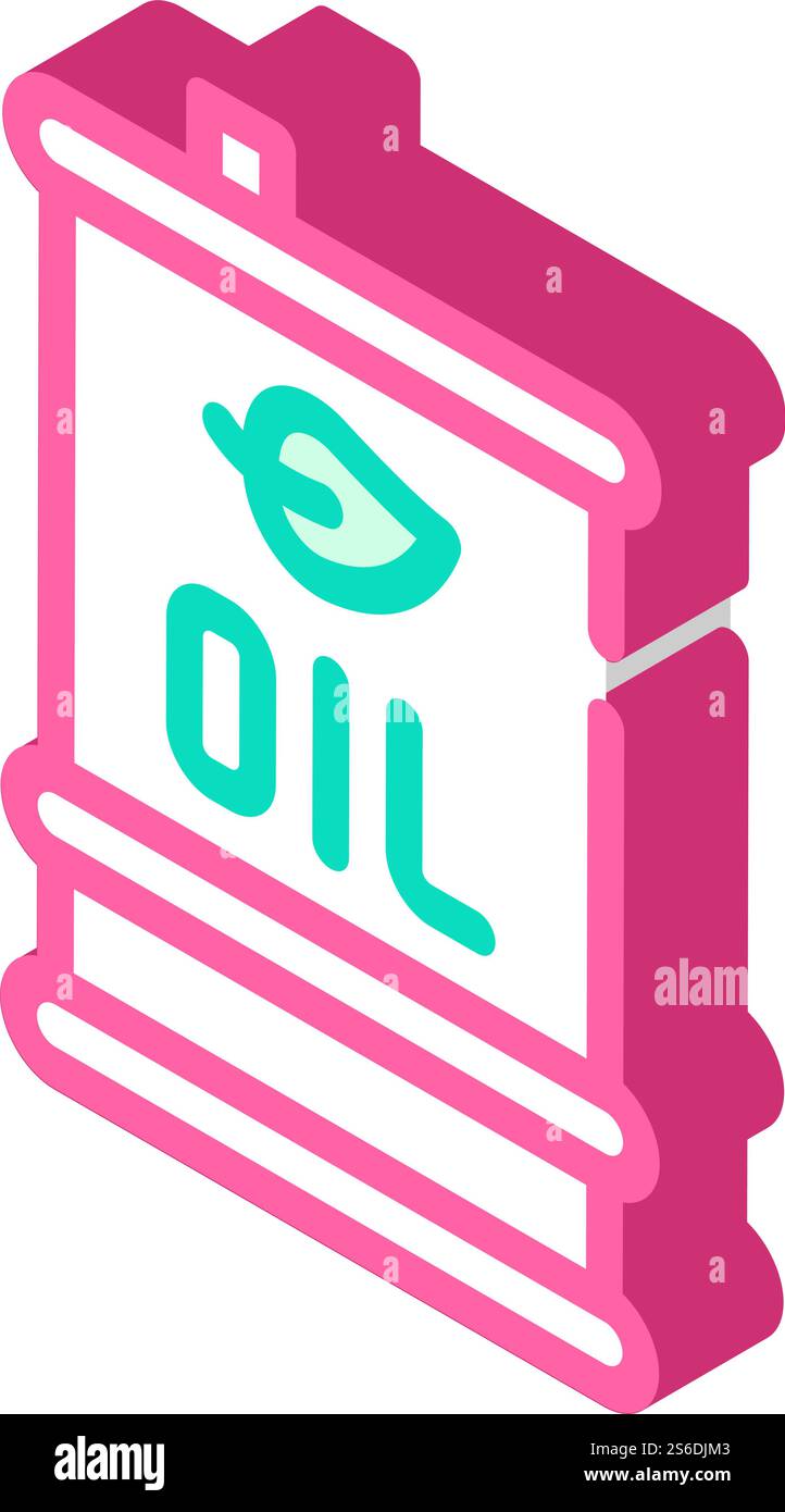 vettore icona isometrica del barile di olio. simbolo della bombola dell'olio. illustrazione del simbolo isolato. illustrazione vettoriale dell'icona isometrica del cilindro dell'olio Illustrazione Vettoriale