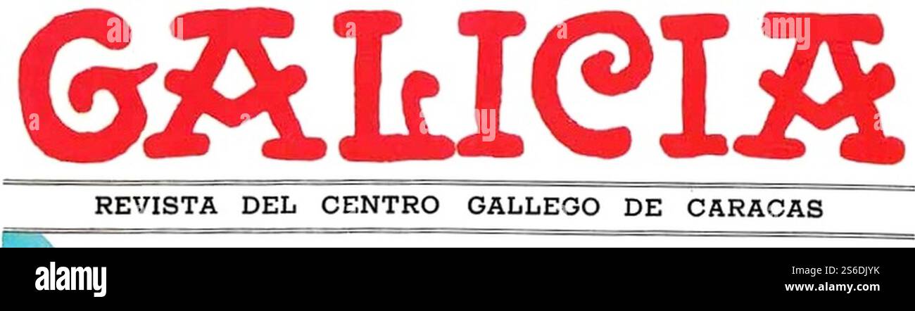 Galizia, Revista del Centro Gallego de Caracas 1952 07 25. Foto Stock