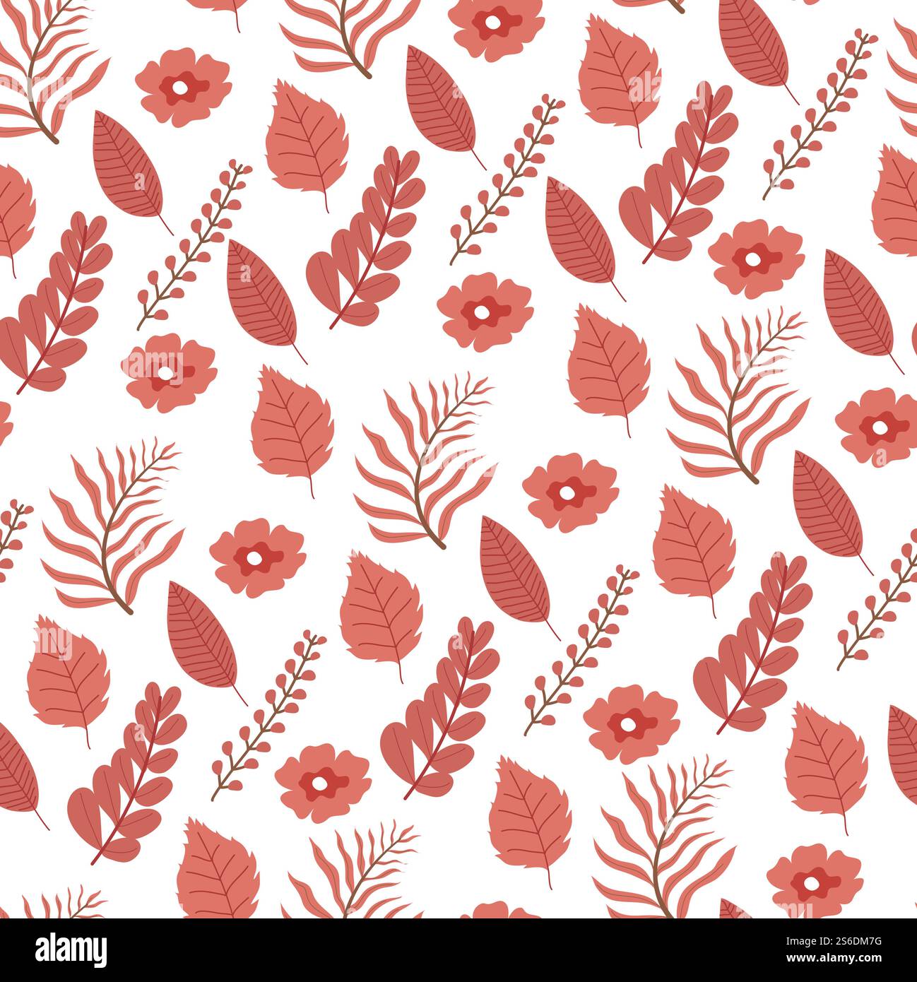 Fiori fioriti e alberi lasciano un motivo senza cuciture su sfondo bianco. Stampa decorativa con fiori e fogliame, botanica fiorita e foglie d'acero. Stampa boema, vettore di fiori selvatici in piatto. Foglie di alberi e fiori, pianta senza cuciture di flora Illustrazione Vettoriale Fiori fioriti e alberi lasciano un motivo senza cuciture su sfondo bianco. Stampa decorativa con fiori e fogliame, botanica fiorita e foglie d'acero. Stampa boema, vettore di fiori selvatici in piatto. Foglie di alberi e fiori, pianta senza cuciture di flora Illustrazione Vettoriale