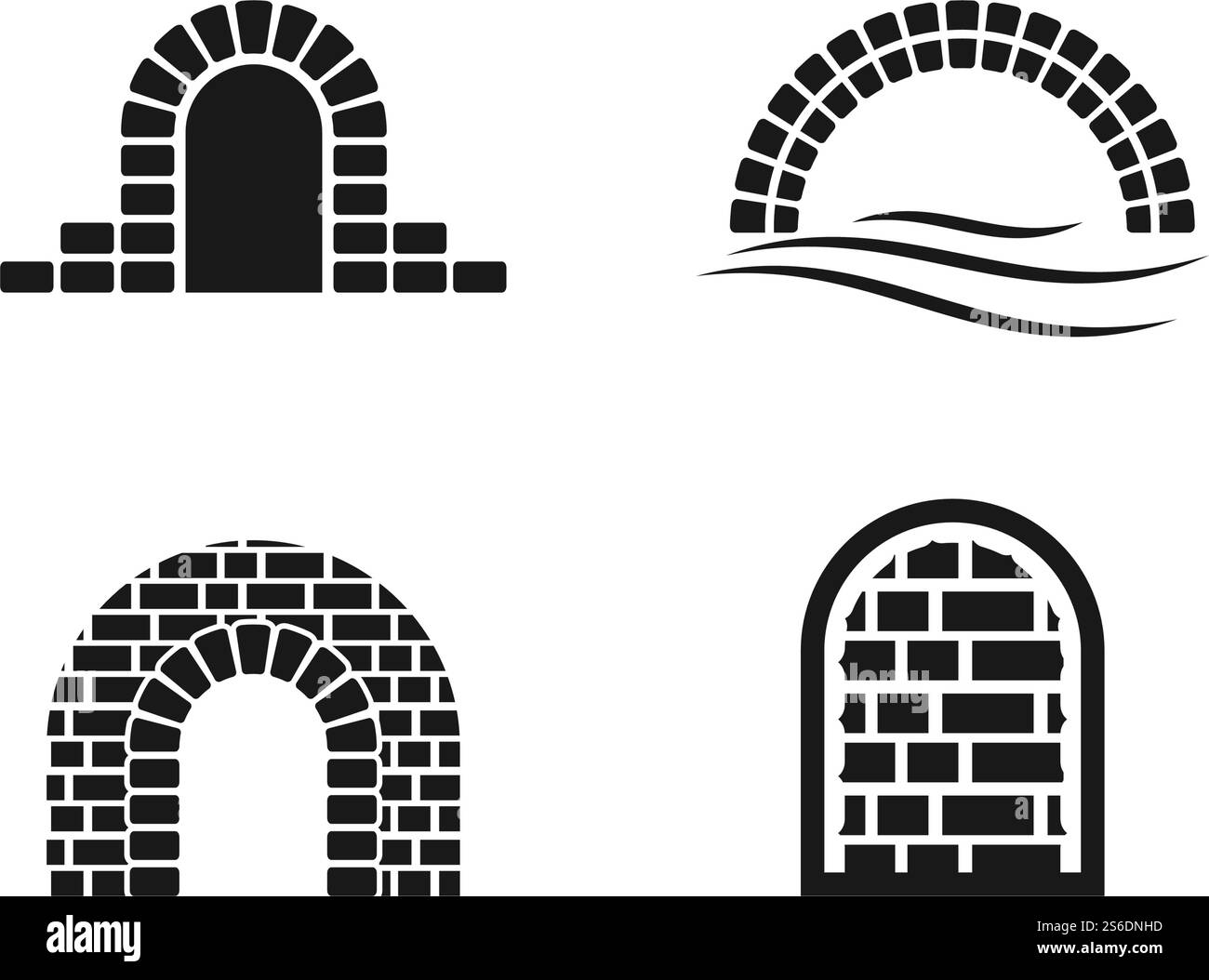 Illustrazione del logo del ponte a parete, disegno vettoriale Illustrazione Vettoriale