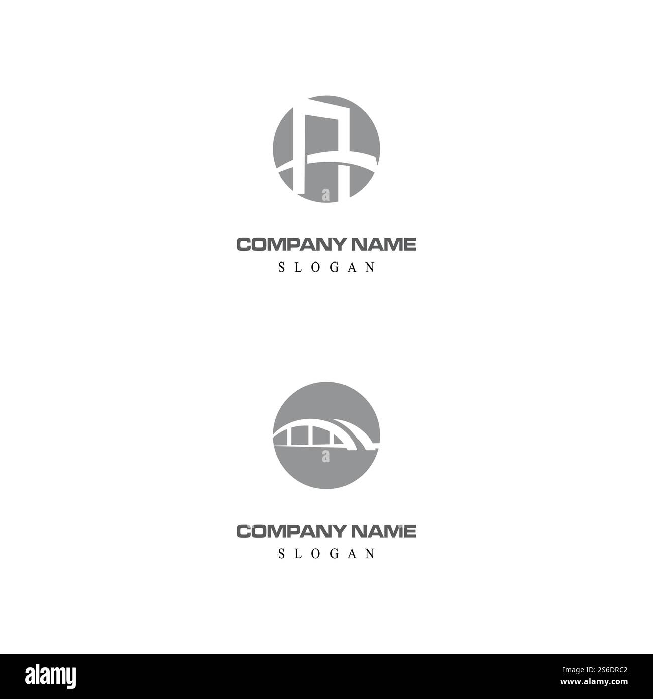 Logo Ponte Modello icona vettore illustration design Illustrazione Vettoriale