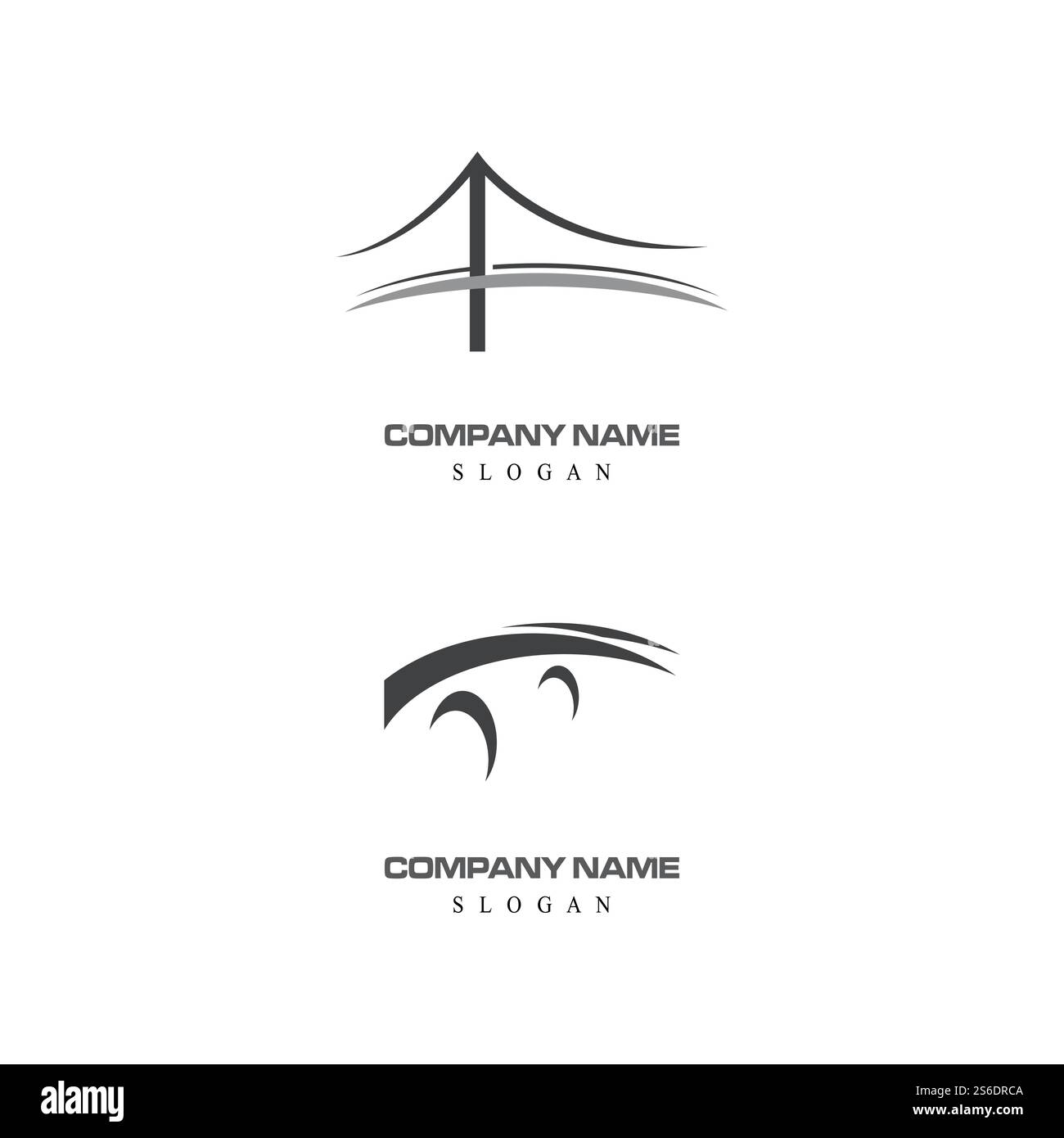 Logo Ponte Modello icona vettore illustration design Illustrazione Vettoriale