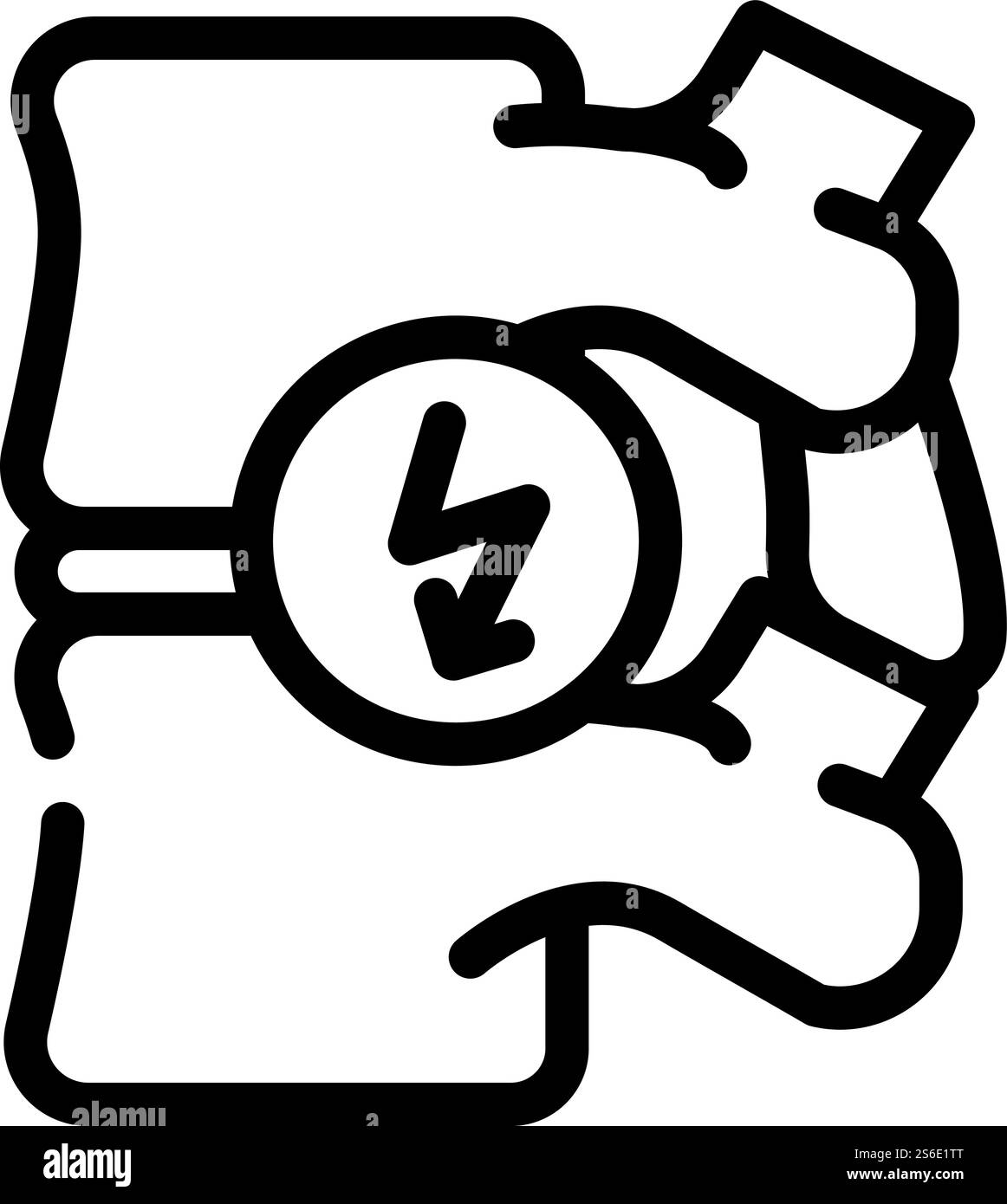 vettore icona linea di cefalea taglio colonna vertebrale. segno di dolore al taglio della colonna vertebrale. illustrazione nera del simbolo del contorno isolato. illustrazione vettoriale dell'icona della linea di cefalea del taglio della colonna vertebrale Illustrazione Vettoriale