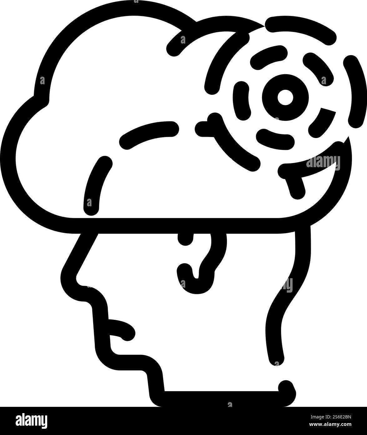 vettore icona linea umana nebbia e disorientamento. nebbia e disorientamento segno umano. illustrazione nera del simbolo del contorno isolato. illustrazione vettoriale dell'icona della linea umana nebbia e disorientamento Illustrazione Vettoriale