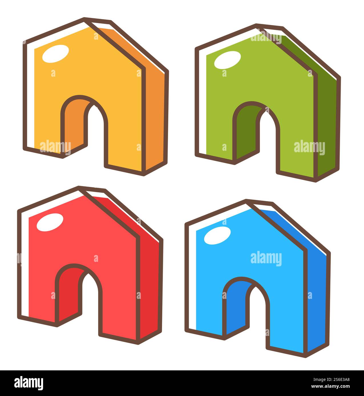 Figurine o elementi di gioco da tavolo o RPG, parti di plastica colorate isolate delle case. Vittoria e risultati, bambini e adulti passatempo divertente per tutta la famiglia. Intrattenimento e svago. Vettore in stile piatto. Figure di gioco da tavolo o parti di case o cancelli Illustrazione Vettoriale