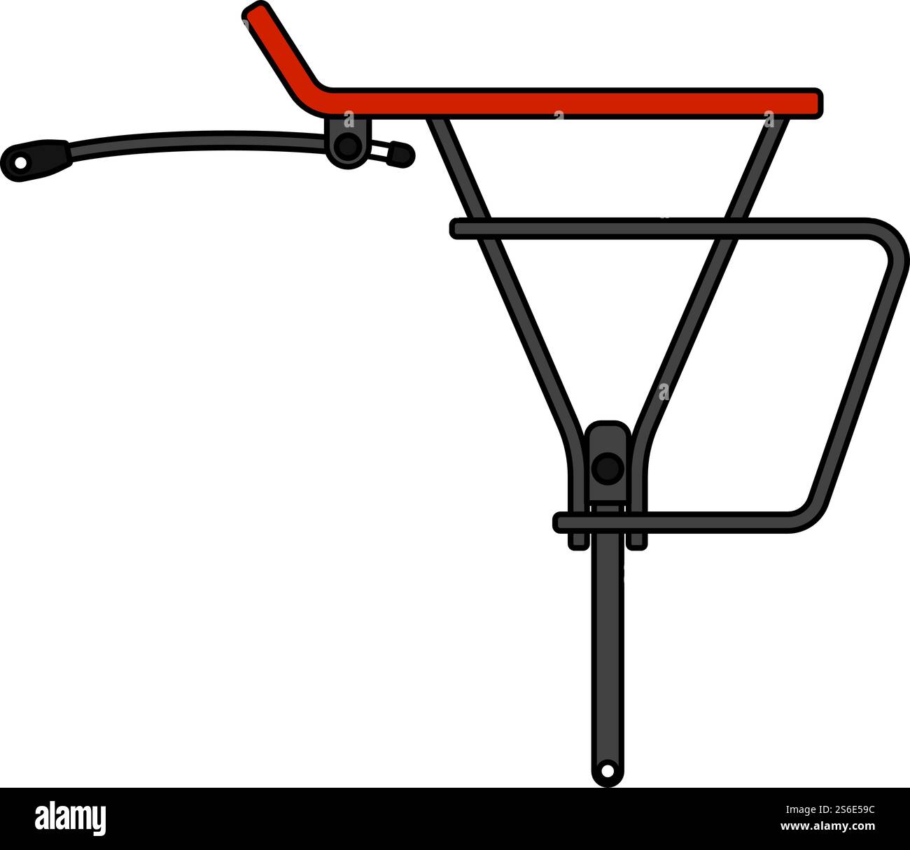 Icona portabagagli per biciclette. Contorno modificabile con disegno riempimento colore. Illustrazione vettoriale. Illustrazione Vettoriale