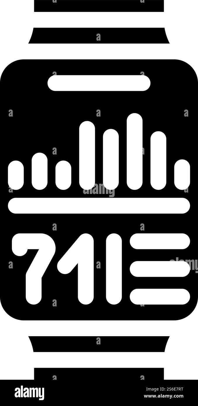 osservare il vettore dell'icona del glifo di controllo della sollecitazione. osservare il segnale di controllo dello stress. illustrazione nera del simbolo del contorno isolato. osservare la figura del vettore dell'icona del glifo del controllo della sollecitazione Illustrazione Vettoriale